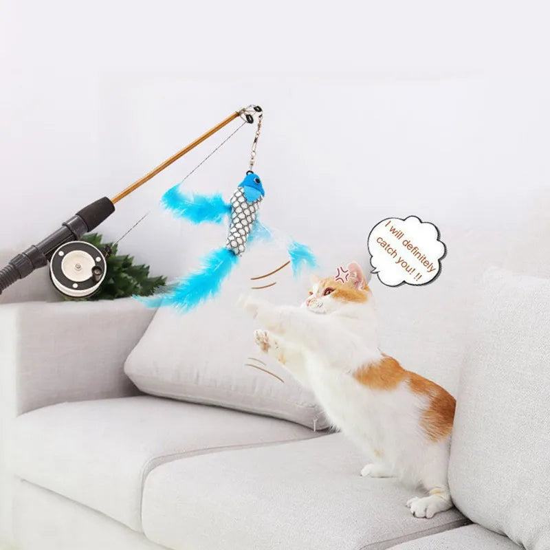 Telescopic Fishing Rod Cat Teaser Toys