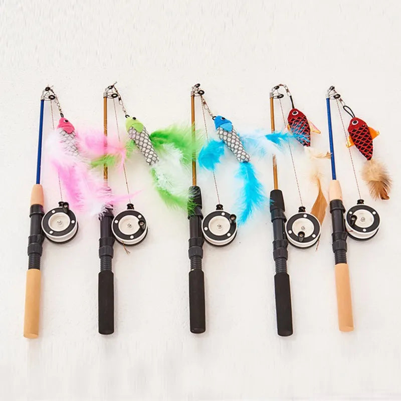 Telescopic Fishing Rod Cat Teaser Toys