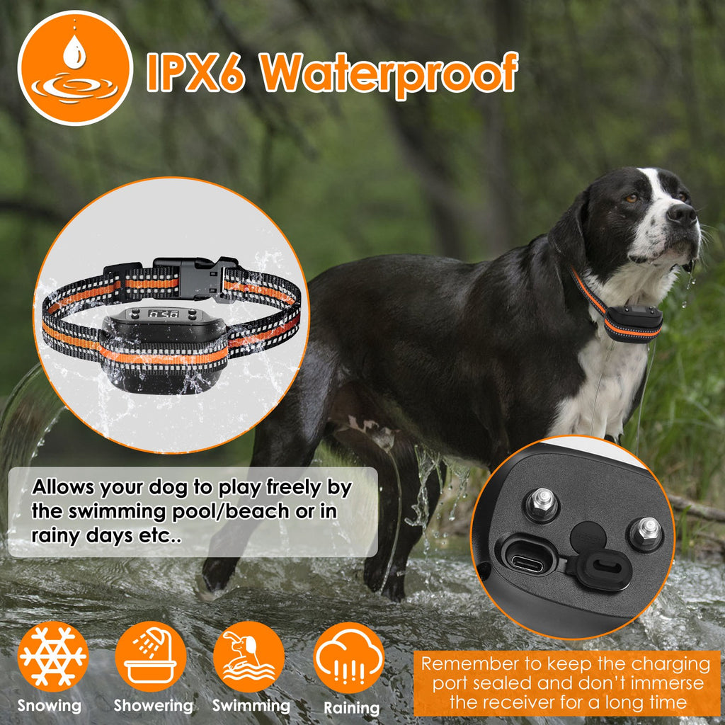 2 In 1 Dog GPS Fence Tracker Wireless, Dog Collar With 32-2887FT Radius IPX6 Waterproof For Small Medium to Large Dogs