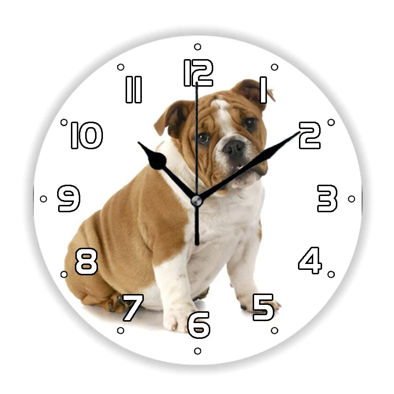 Rustic Wood Silhouette Dog Lover Wall Clock Multiple Designs