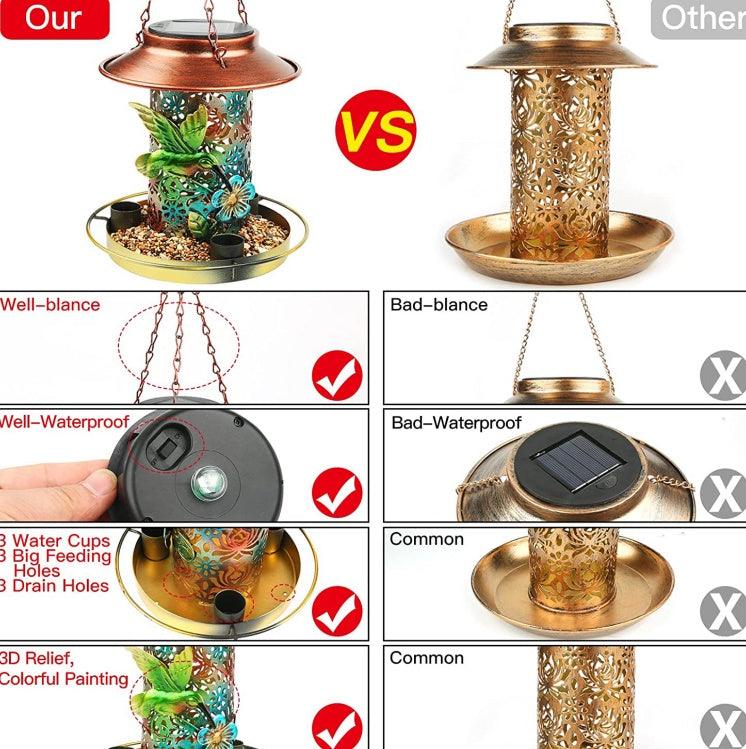 Solar Bird Feeder For Outdoors