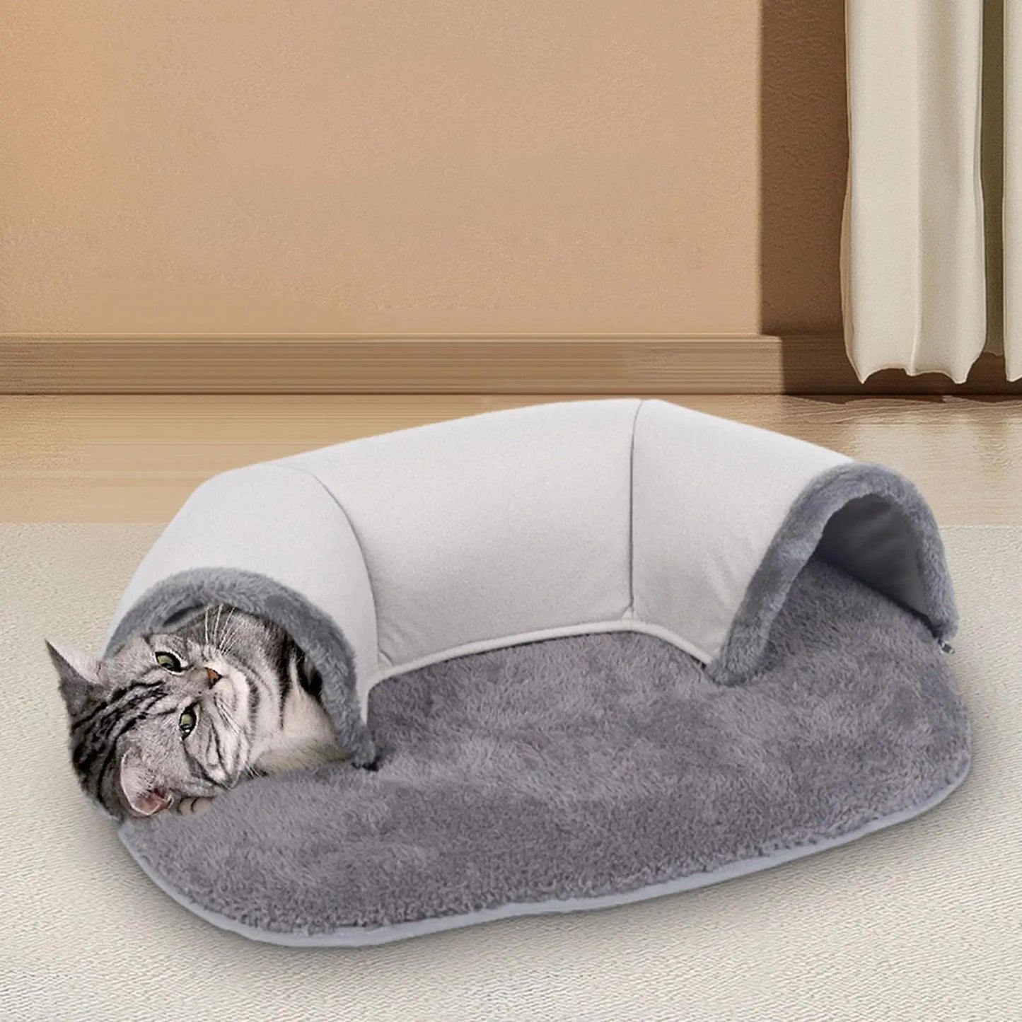 Cat Tunnel and Bed, Washable Soft Anti Slip Bottom