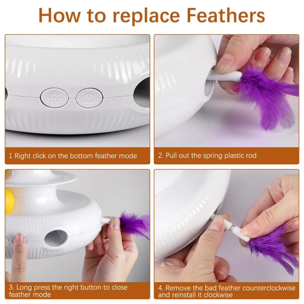 Interactive Cat Toys Automatic Butterfly Rotating Teaser