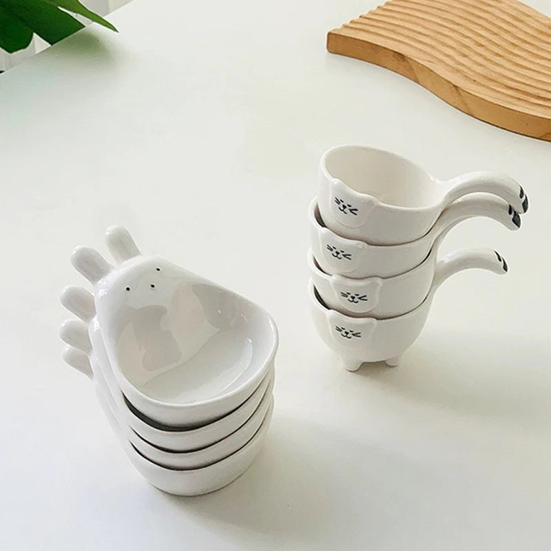 Ceramic Dipping Bowl, Cute Animal Shapes