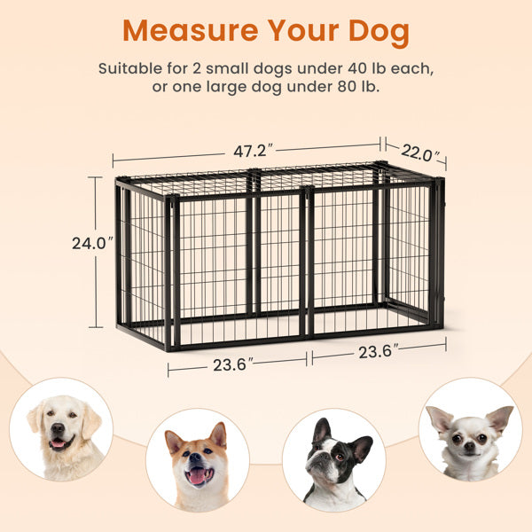 Dog Cage 47.2 Inches, Suitable For Small And Medium-sized Dogs