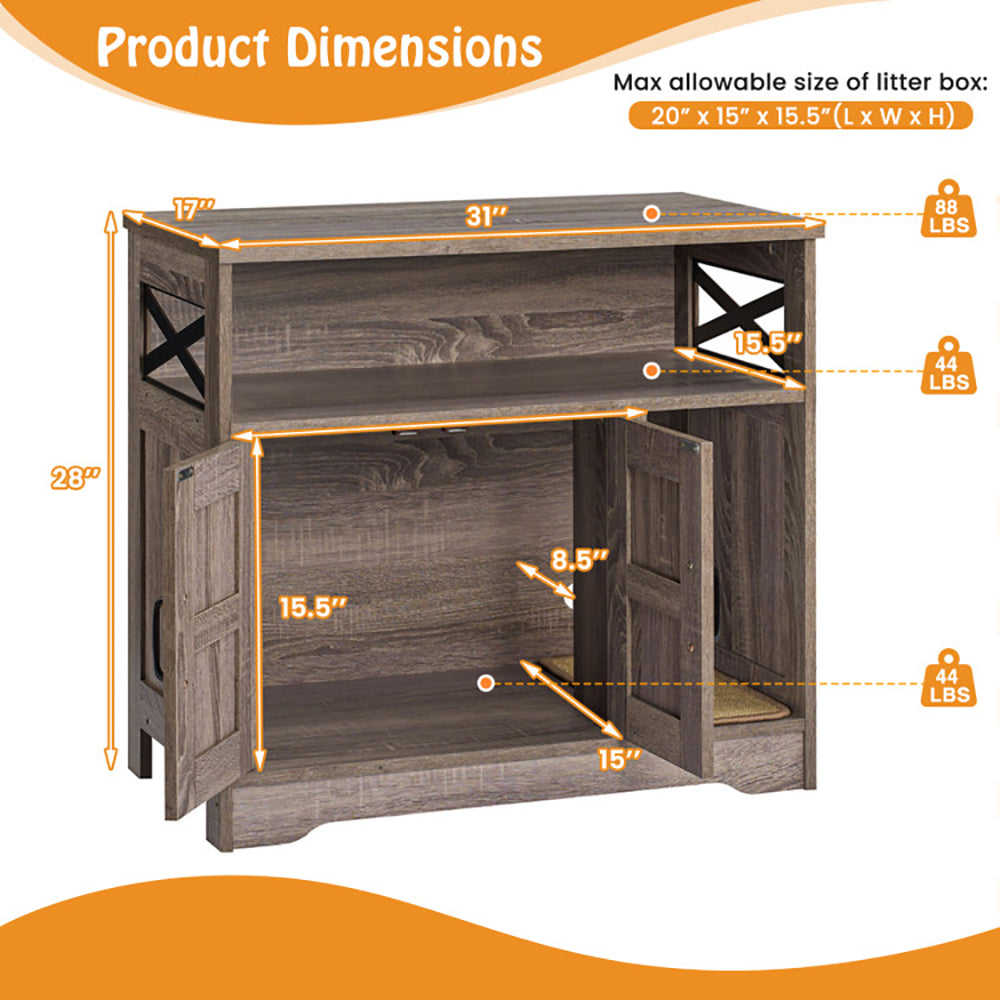 Cat Litter Box Enclosure Hidden Cat Box Furniture with Storage