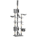 94.5 Inch Height Adjustable Cat Climbing Tower, Hammock