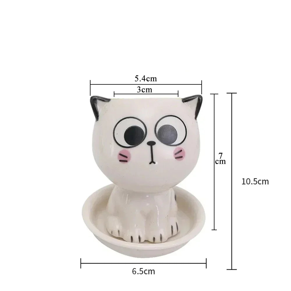 Ceramic Cat Shaped Cartoon Plant Pot