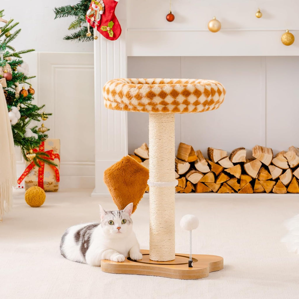 Cat Scratching Post with Bed, Sisal Scratcher