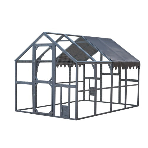 Outdoor Chicken Enclosure Upgraded Waterproof Cover - Grey