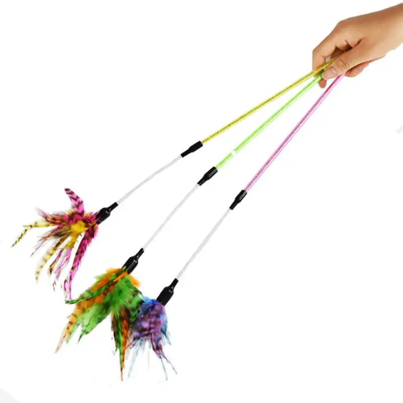 Cat Wand Toy Feather Teaser Stick