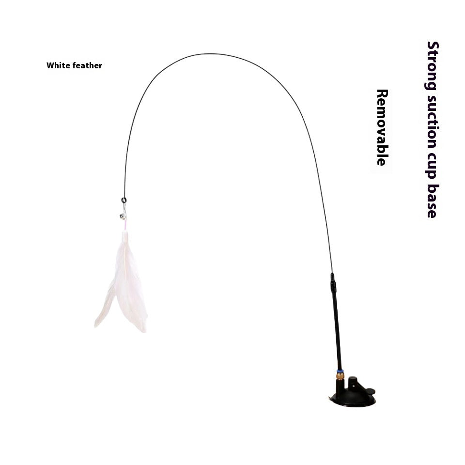 Cat Teaser With Bell Long Brush Holder Suction Cup