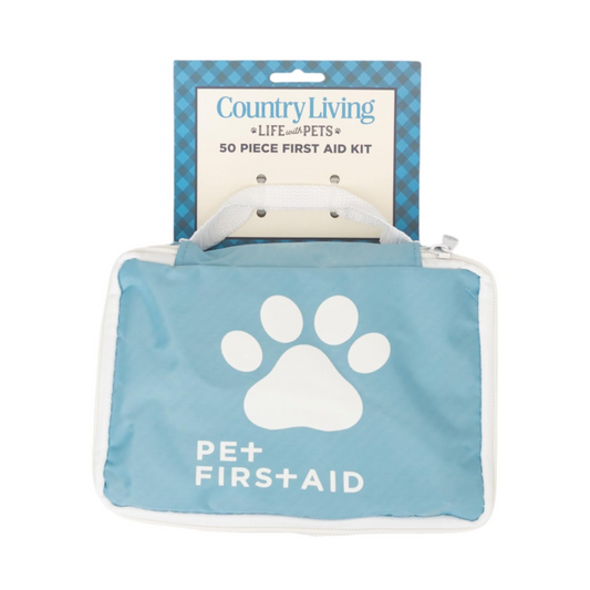 Country Living 50-Piece Pet Travel First Aid Kit for Emergencies, Safety, Adventure & On-the-Go Pet Care