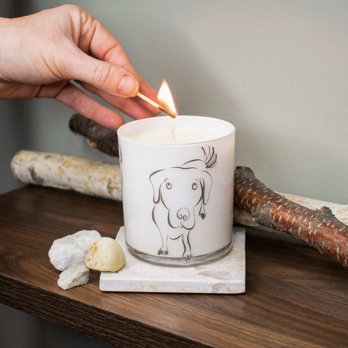 Large Dog Jar Candle - Big Stick Scent