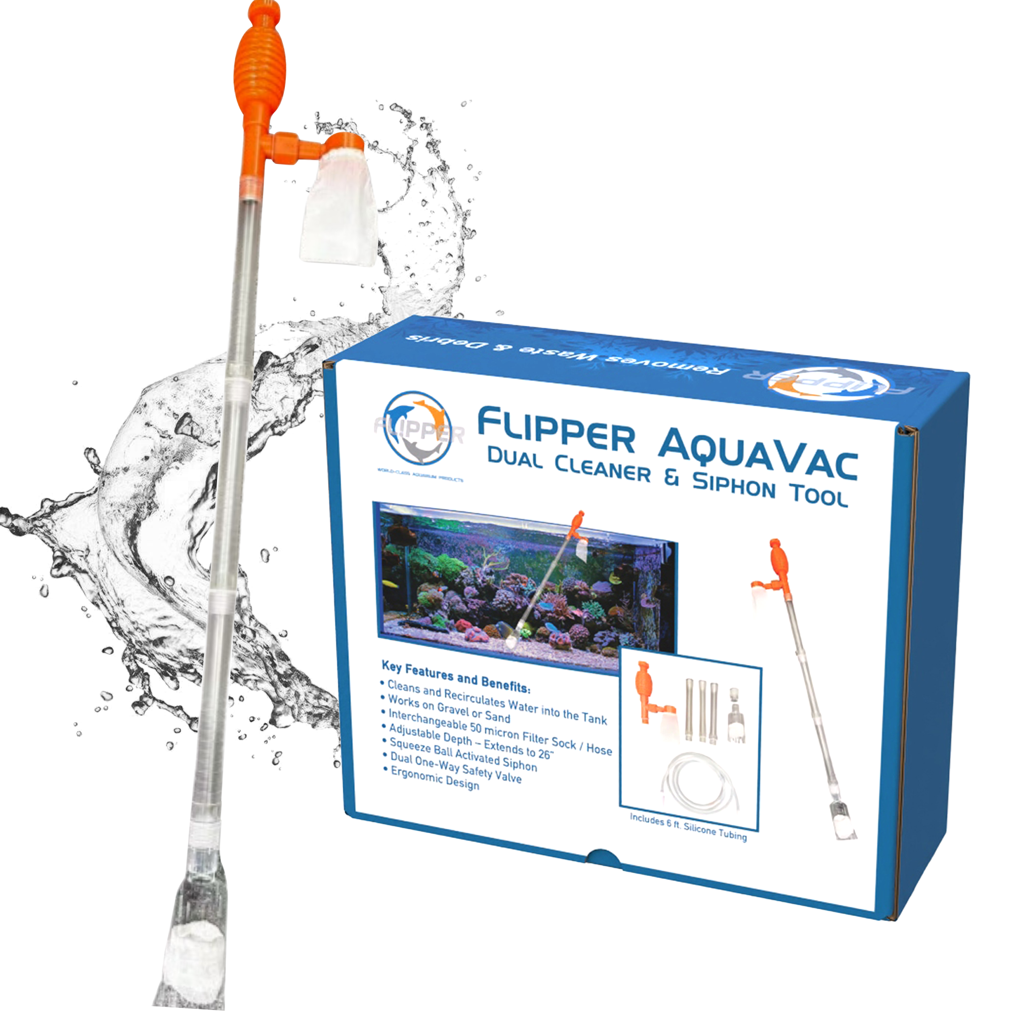 Flipper AquaVac Gravel/Sand Cleaner & Siphon Kit