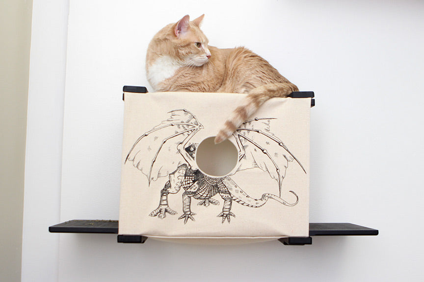 Cat Cubby for Wall - Covered Cat Bed