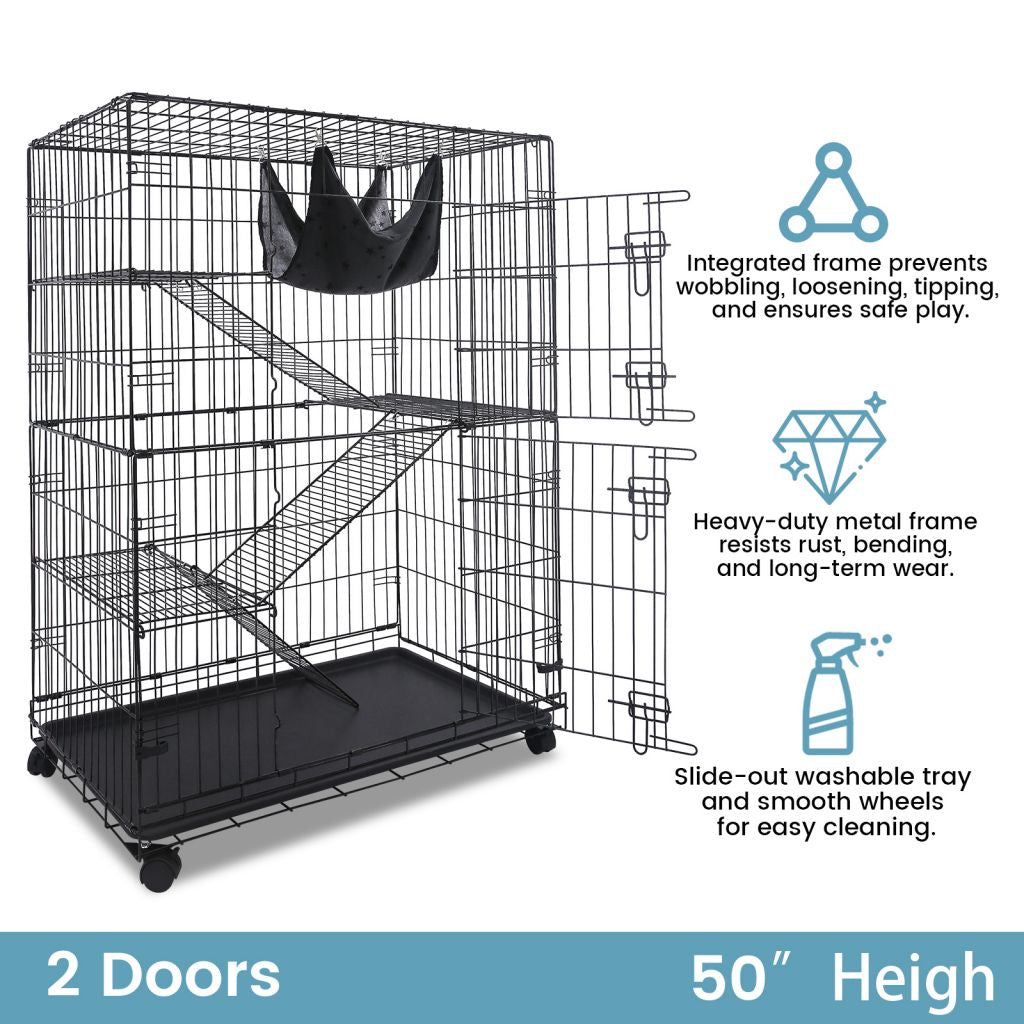 50 Inch 4-Tier Cat Cage C01