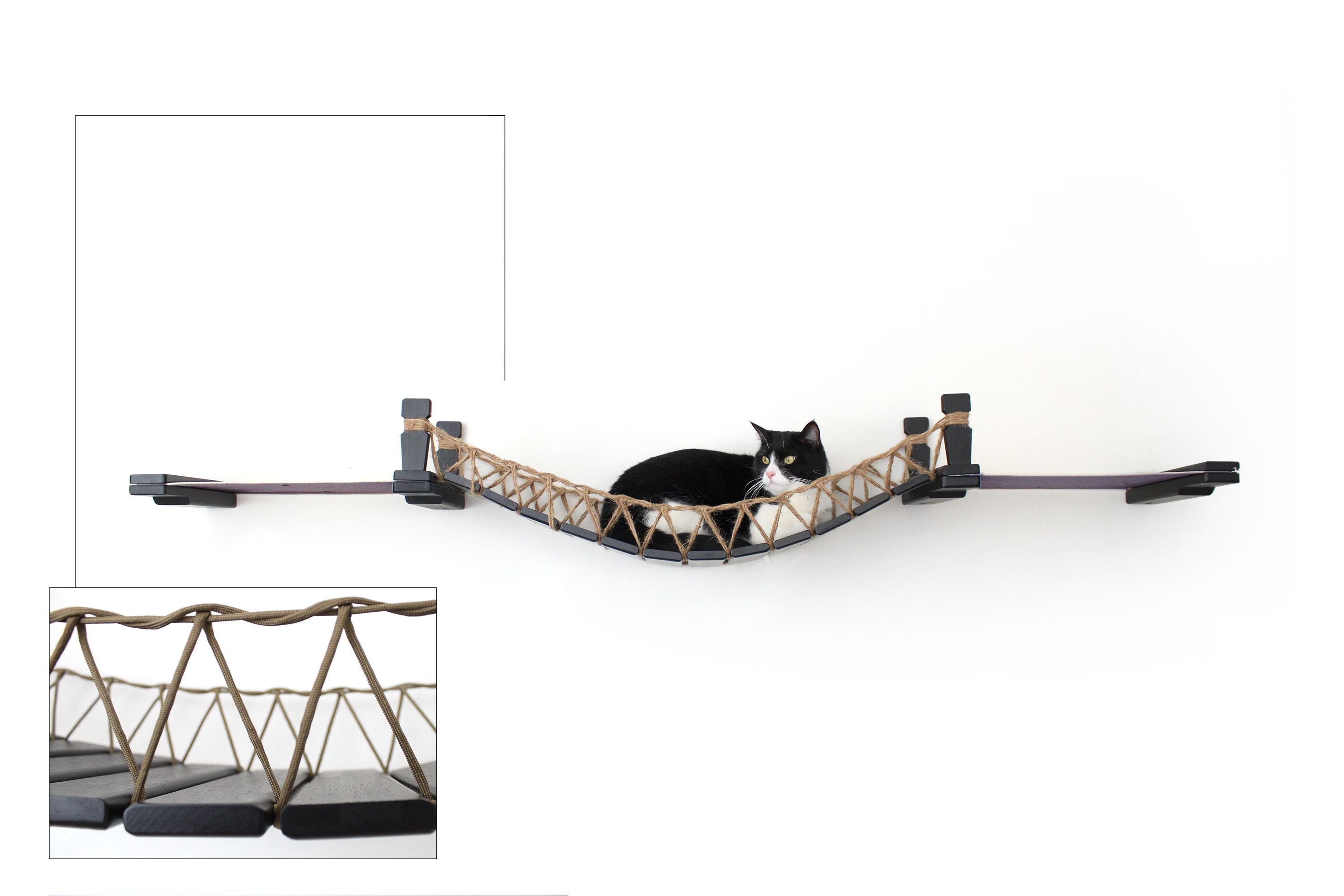 Double Cat Hammock and Climbing Bridge Combo