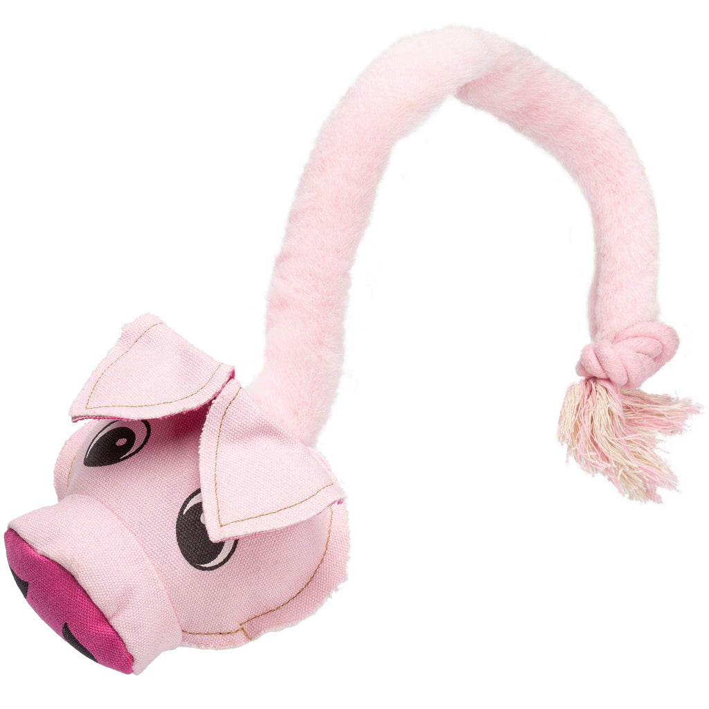 22" Safari Pig Animal Toy with Embedded Ball & Rope