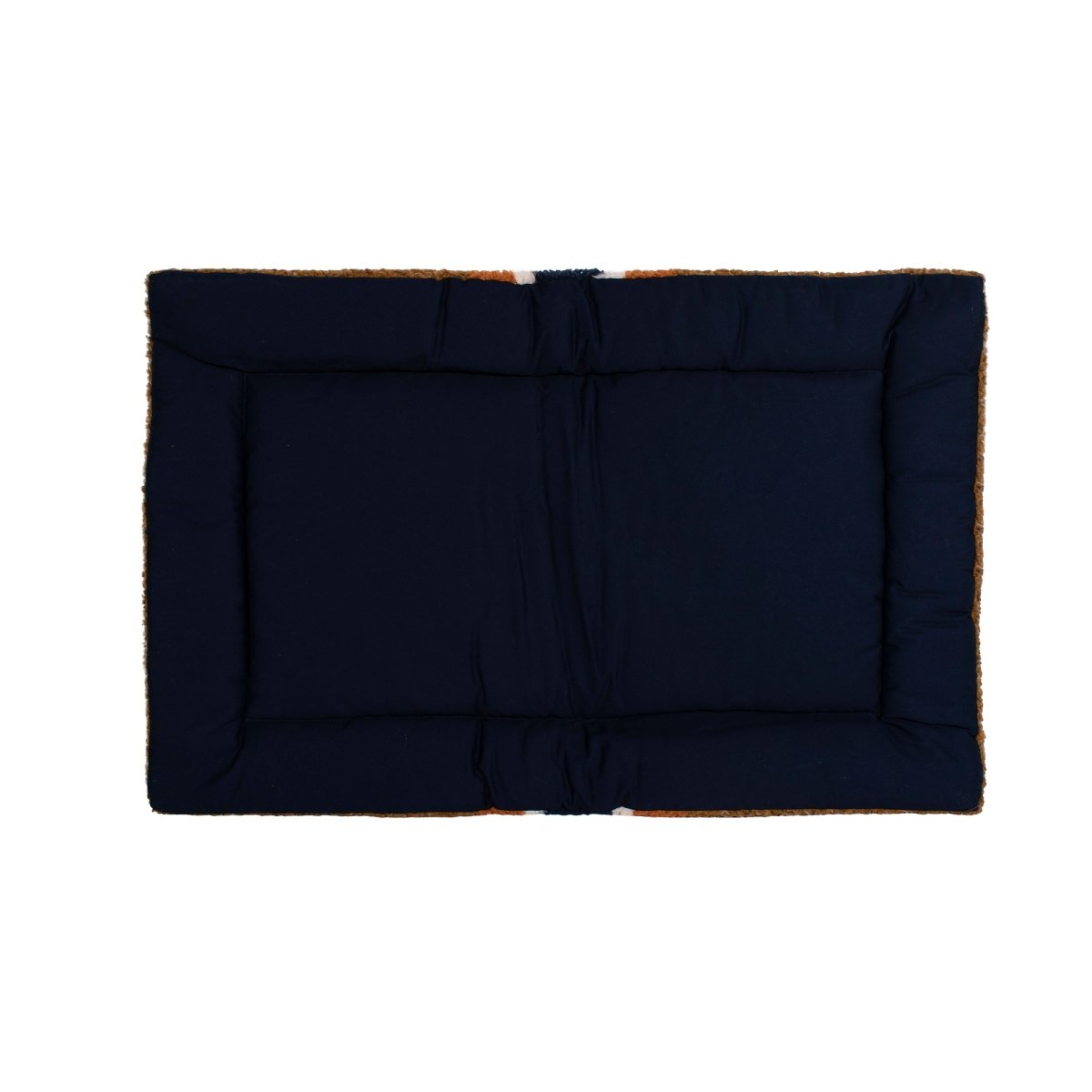 Shinola Brand Stripe Comfort Cushion Berber Dog Bed Rust