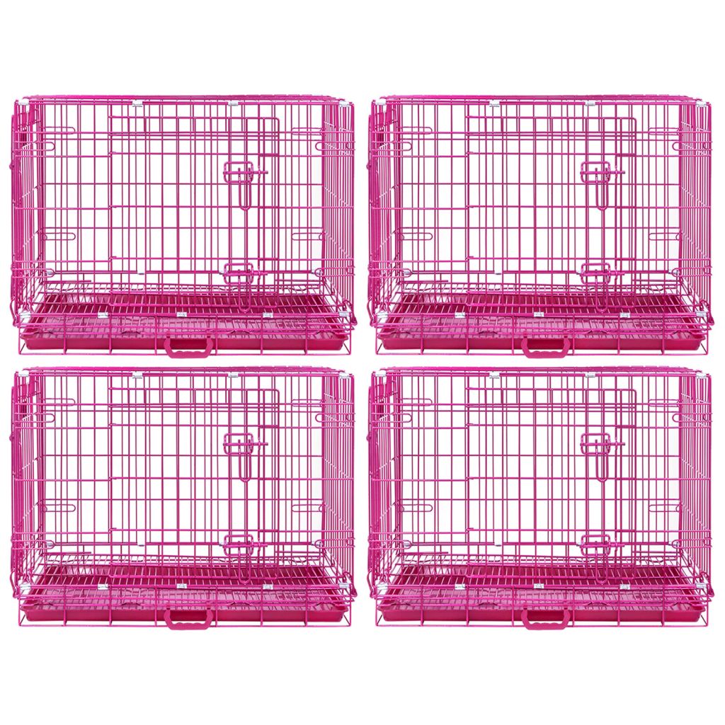 24-42" Collapsible Pink Dog Crate RED24-42